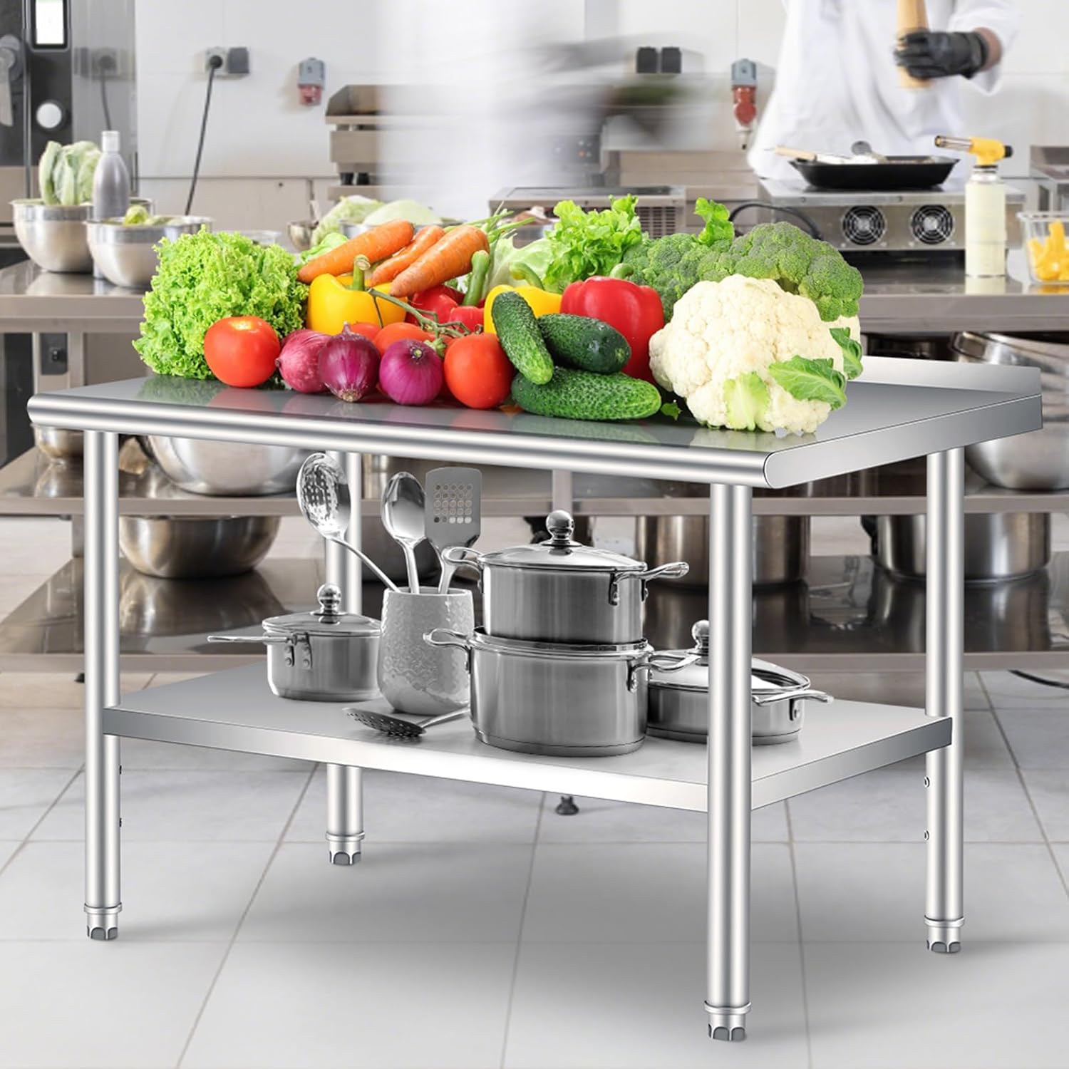 Commercial Kitchen Backsplash - 60 x 24 Inch Stainless Steel