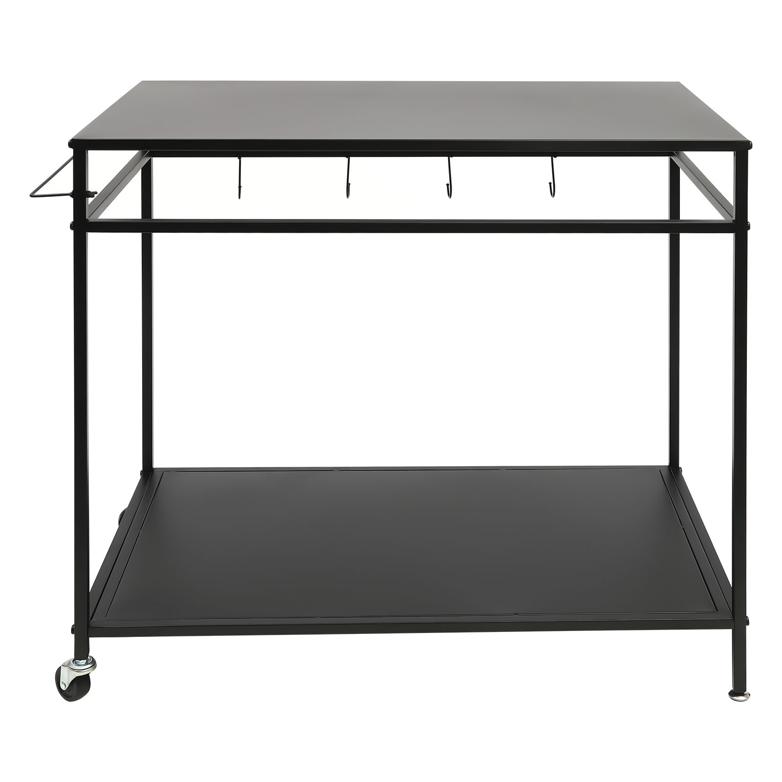 Commercial Kitchen Table - Double-Shelf Movable Cooking Table Outdoor Dining