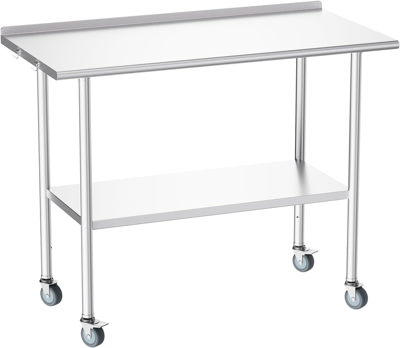 Commercial Kitchen Backsplash - NSF Certified Stainless Steel Rolling Prep