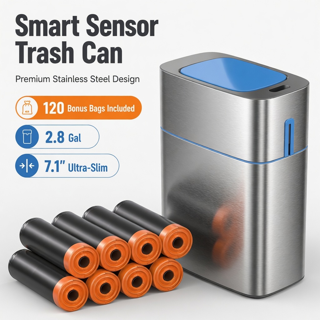 Commercial Kitchen Bin - Joybos Premium Stainless Steel Smart Trash