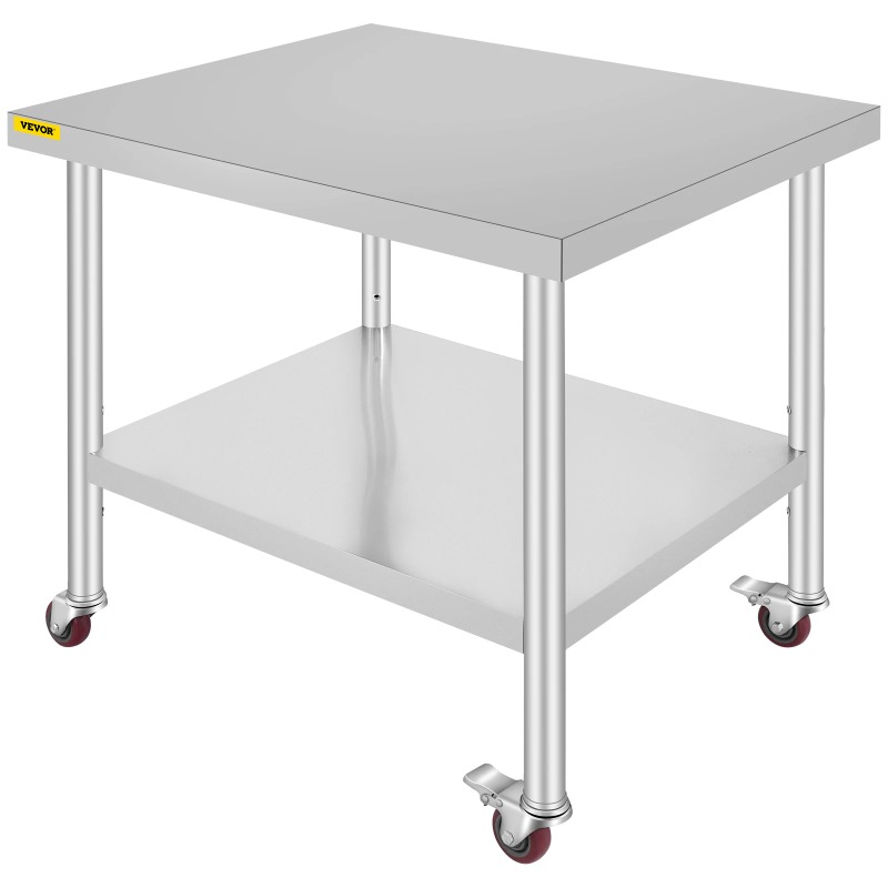 Commercial Kitchen Backsplash - Stainless Steel Kitchen Prep Table With