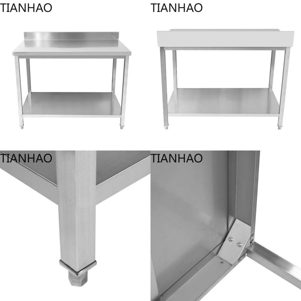 Commercial Kitchen Backsplash - Stainless Steel Workbench Kitchen Prep Table