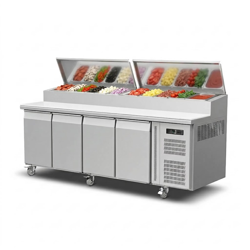 OEM Counter Fridge Sandwich Pr - đánh giá và giá Commercial Kitchen Table