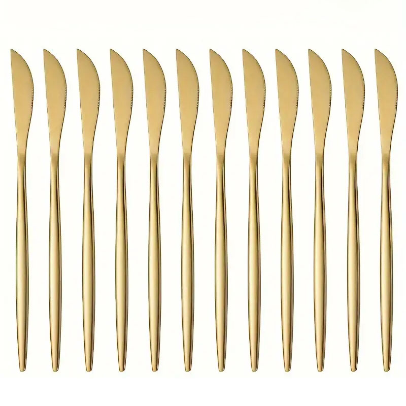 12pcs Golded Dinner Knives Sta - đánh giá và giá Commercial Kitchen Knives