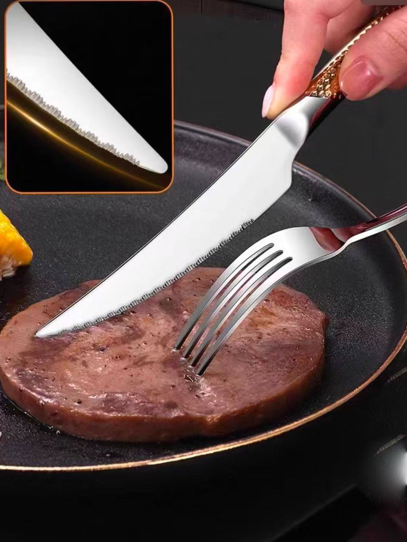 Steak Knife and Fork Cutlery W - đánh giá và giá Commercial Kitchen Knives