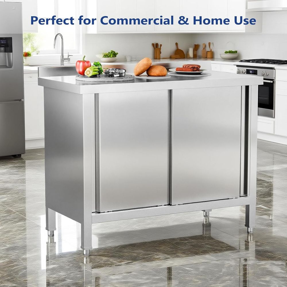 StainlSteel Table with Cabinet - đánh giá và giá Commercial Kitchen Backsplash