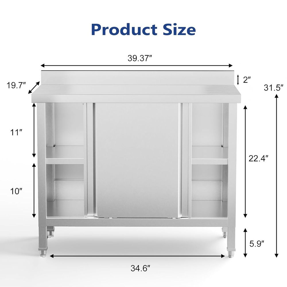 StainlSteel Table with Cabinet - đánh giá và giá Commercial Kitchen Backsplash
