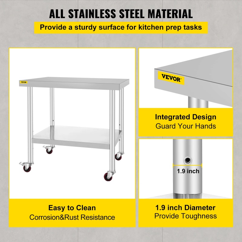 Stainless Steel Kitchen Prep T - đánh giá và giá Commercial Kitchen Backsplash